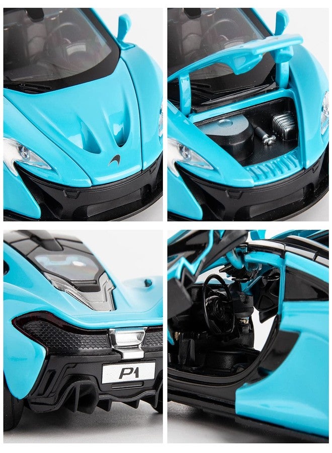 BDTCTK Compatible for 1:32 McLaren P1 Model Car, Zinc Alloy Pull Back Toy Car Sound and Light for Kids Boy Girl Blue - Image 5
